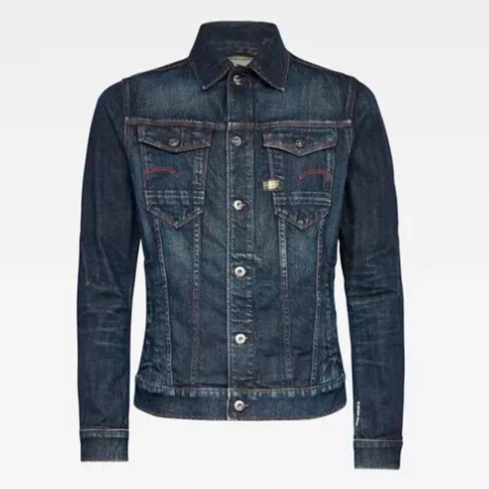 G-Star Raw Arc 3D Slim Jacket C Large Blue Indigo Denim Overcoat L